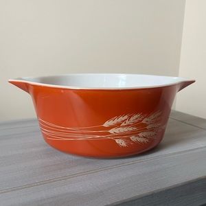 Vintage Pyrex Autumn Harvest Wheat Casserole Dish 2.5 L (Quart) #475-B No Lid